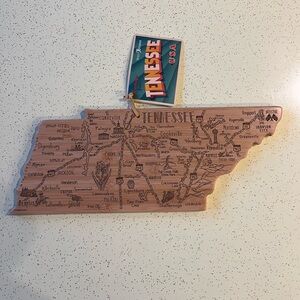 Tennessee State Wooden Map Wall Art - Natural Wood